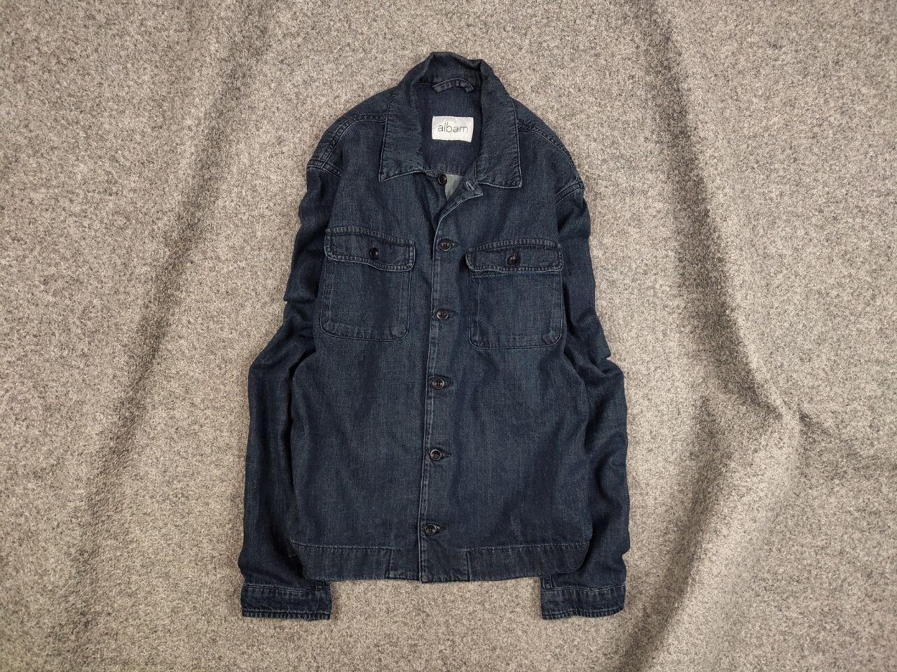 Albam Albam Design Light Denim Overshirt Pocket Jacket Size US S / EU 44-46 / 1 - 1 Thumbnail