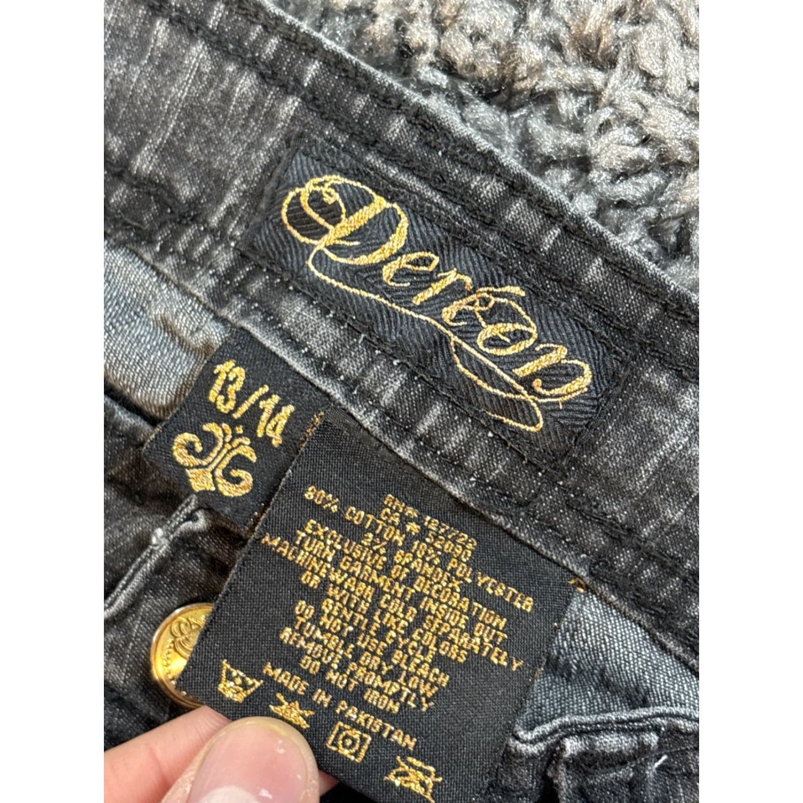 Denime Dereon Slim Jeans Women's Jeans Blue 5-Pocket Denim Bootcut Stretch Regular Size 34 Inseam 33 Dark Wash Y2K Embroidered Flap Pocket Pulse Vintage: No Size 24" / US 00 / IT 34 - 6 Thumbnail