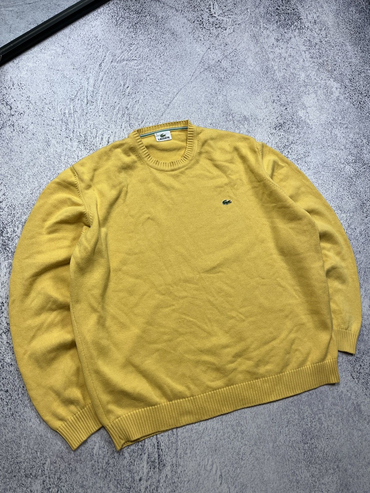 Lacoste × Vintage Lacoste Vintage Sweater Knit Casual Yellow 90s Hype Rare Size US XL / EU 56 / 4 - 4 Thumbnail