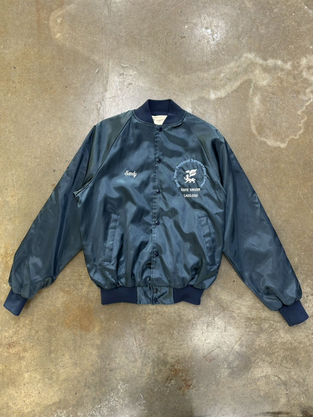 Vintage Vintage Sandy Safe Driver Varsity Bomber Jacket Medium Size US M / EU 48-50 / 2 - 2 Thumbnail