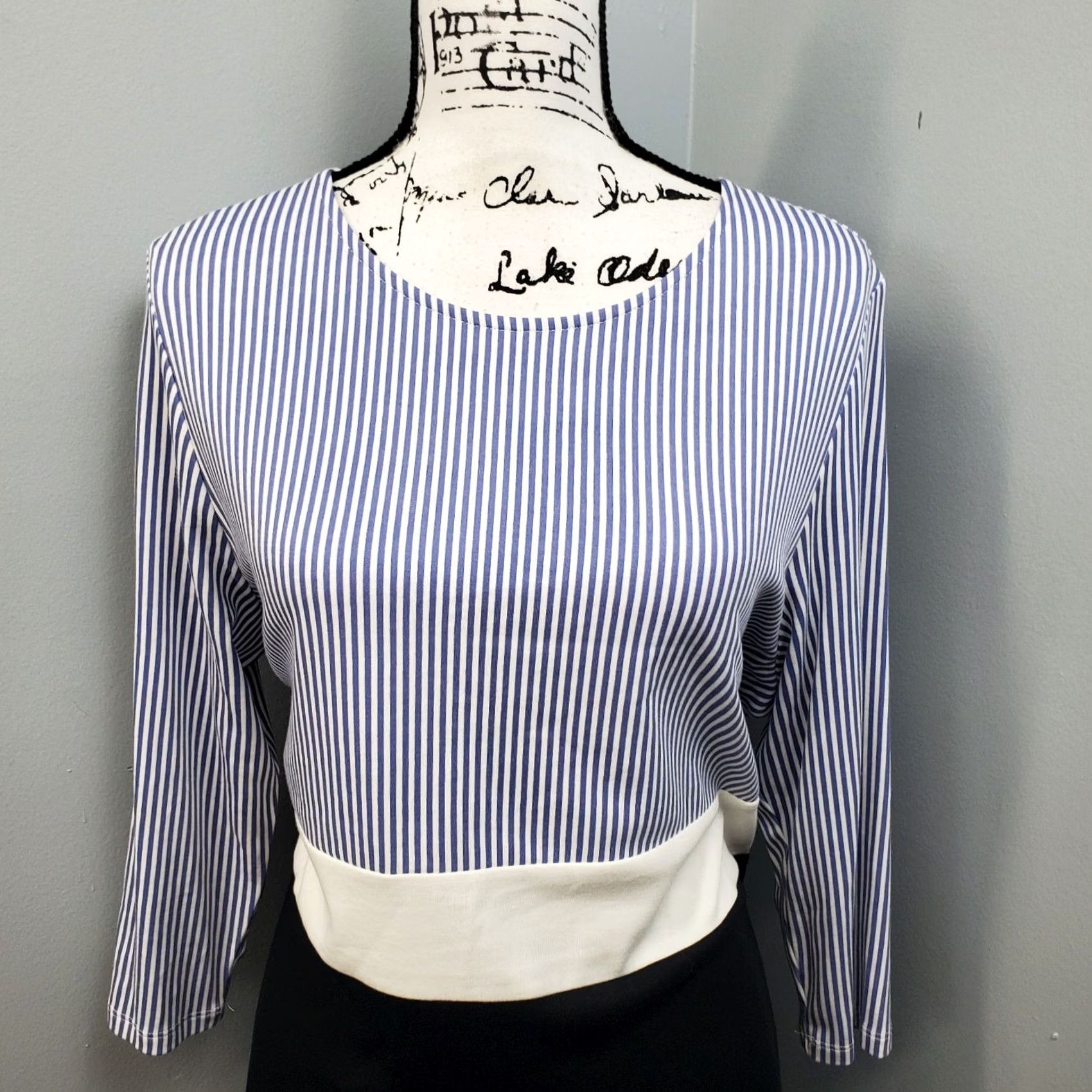 J. Jill J. Jill Womens Midi Shift Dress Striped Cotton Long Sleeve Round Neck PL Multicolor Casual Shirt Size L / US 10 / IT 46 - 3 Thumbnail