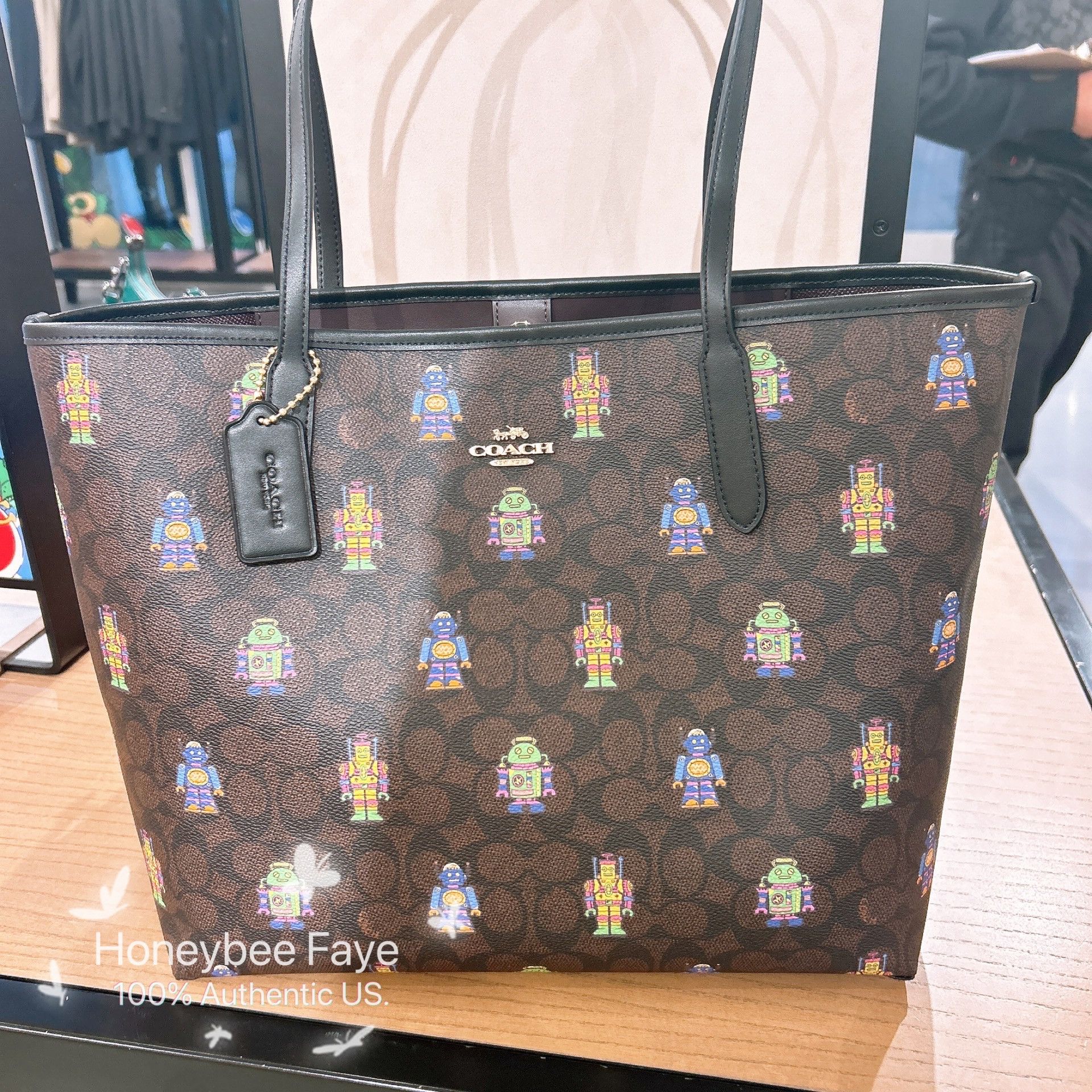 Coach Cosmic Coach City Tote Bag With Robot Print CW027 Size ONE SIZE - 1 Thumbnail