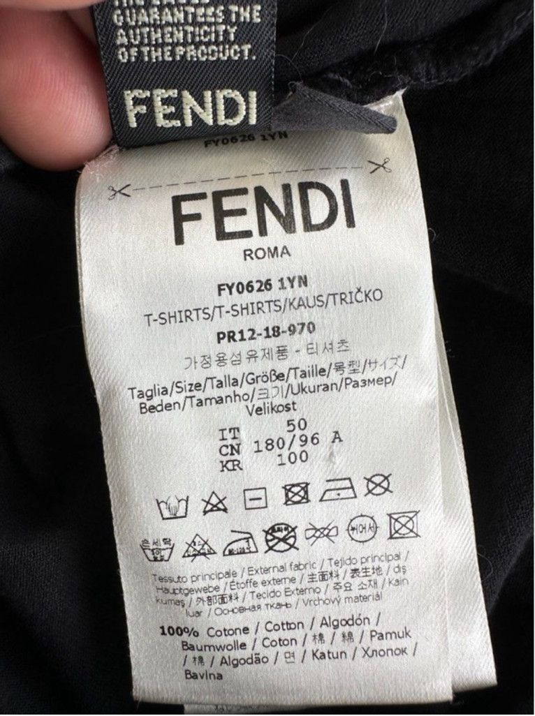 Fendi Fendi Karl Loves Fendi Black Tee -Rhinestone Made in Italy Size US M / EU 48-50 / 2 - 7 Thumbnail