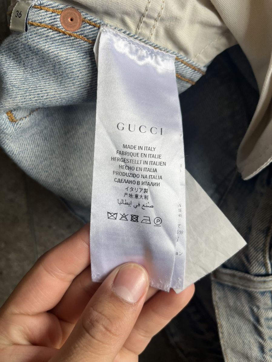 Gucci GUCCI CROPPED PRINTED WASHED DENIM PANTS SIZE 36 Size US 36 / EU 52 - 7 Thumbnail