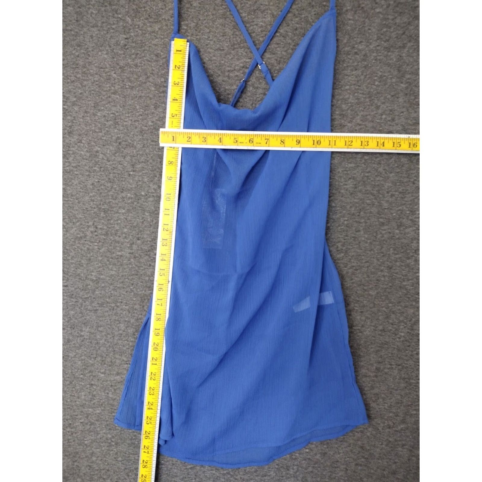 Swims Toluca Swim Women's Mini Dress Shirt Sleeveless Blue L Cowl Neck Sheer Knee Length Casual Beach Pattern Solid Size L / US 10 / IT 46 - 4 Thumbnail
