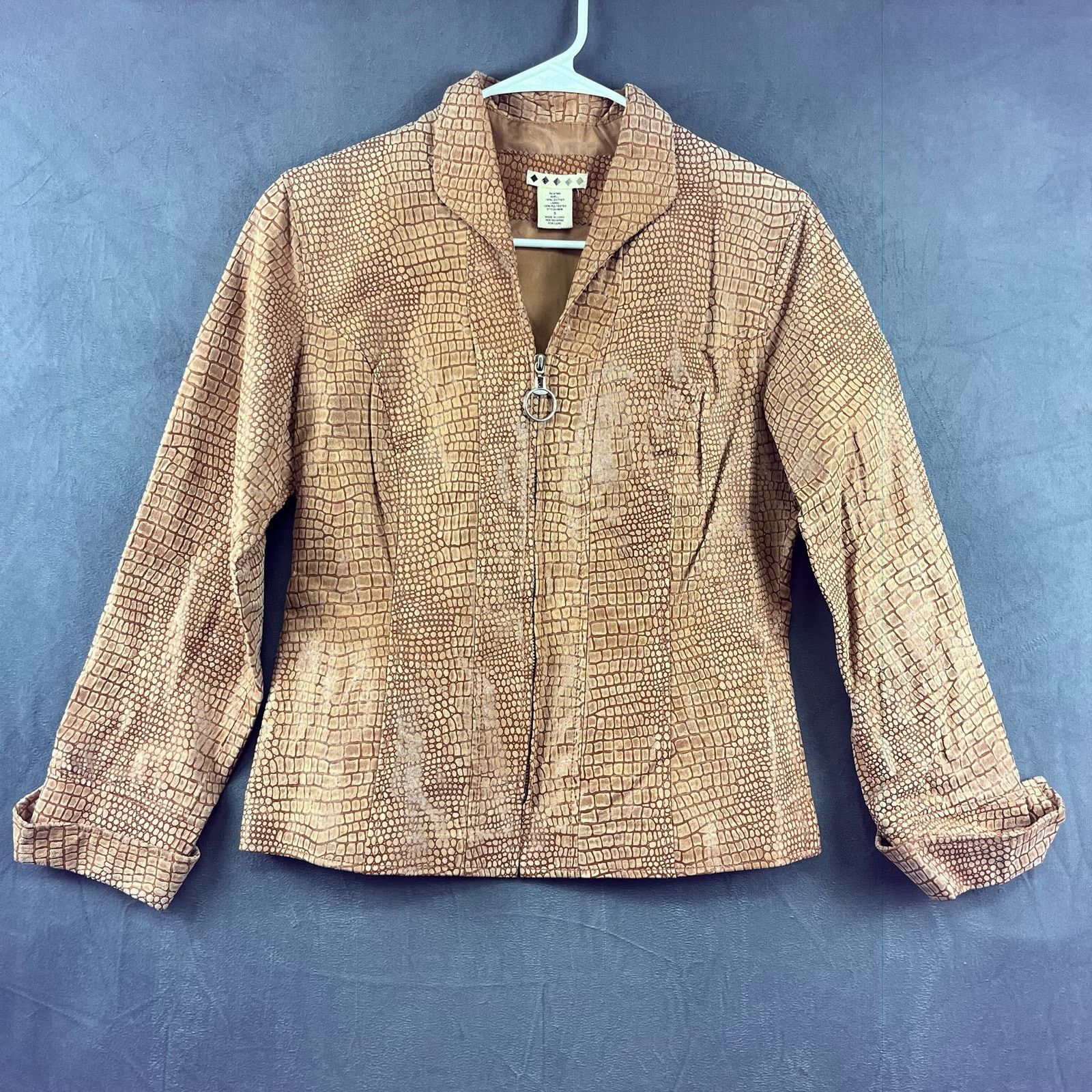 Other Pebbled Snakeskin Leather Jacket Vintage Zip Up Small Moto Size S / US 4 / IT 40 - 1 Thumbnail