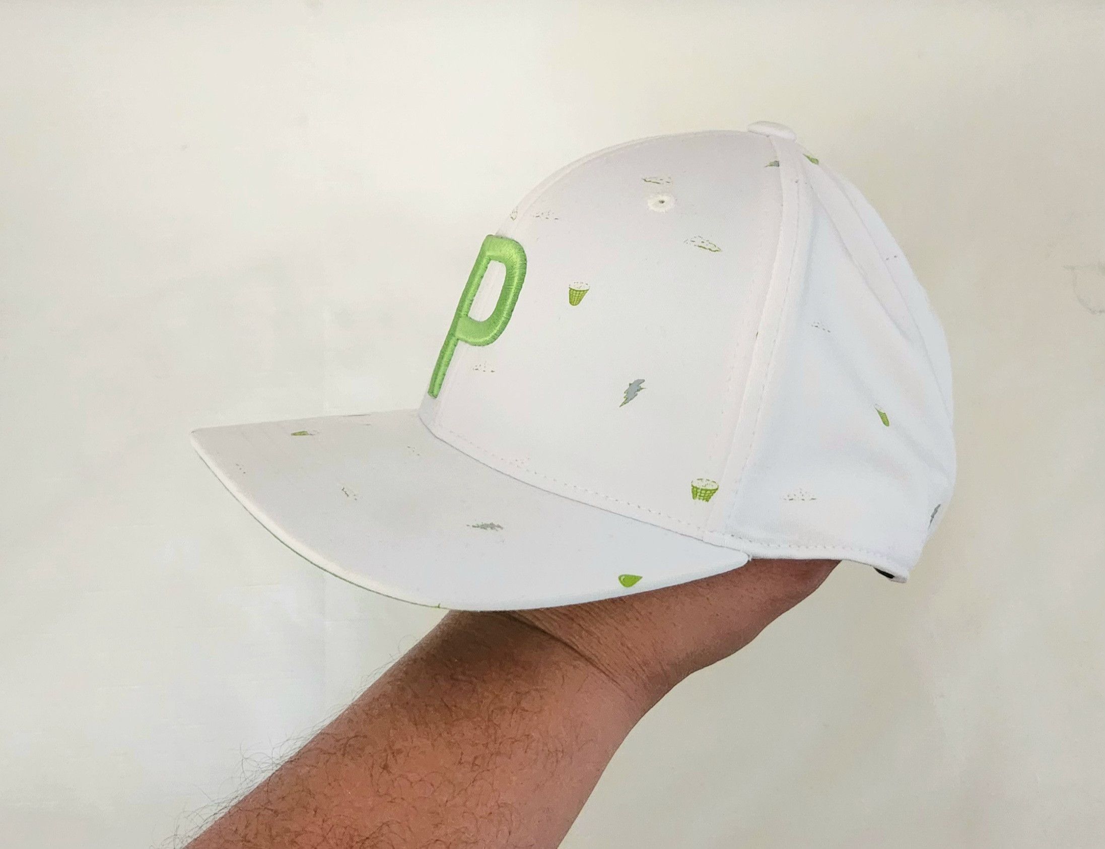 Puma Puma Sample Yupoong AOP Golf Hat Cap white lime Green snap Size ONE SIZE - 2 Thumbnail