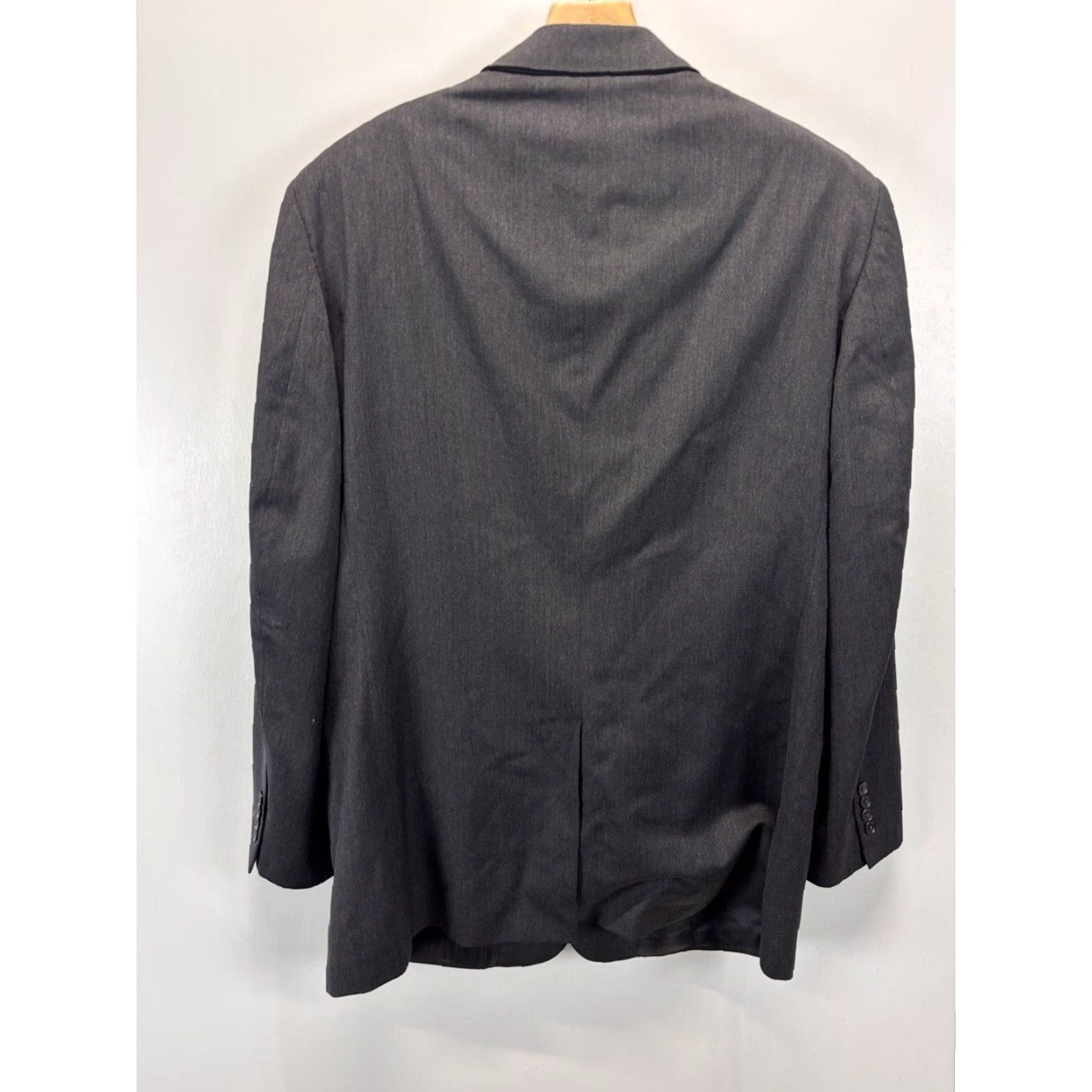Vintage His A Bank Mens Wool Blazer Coat Charcoal Extra Large 46L 2 Button Size 46L - 2 Thumbnail