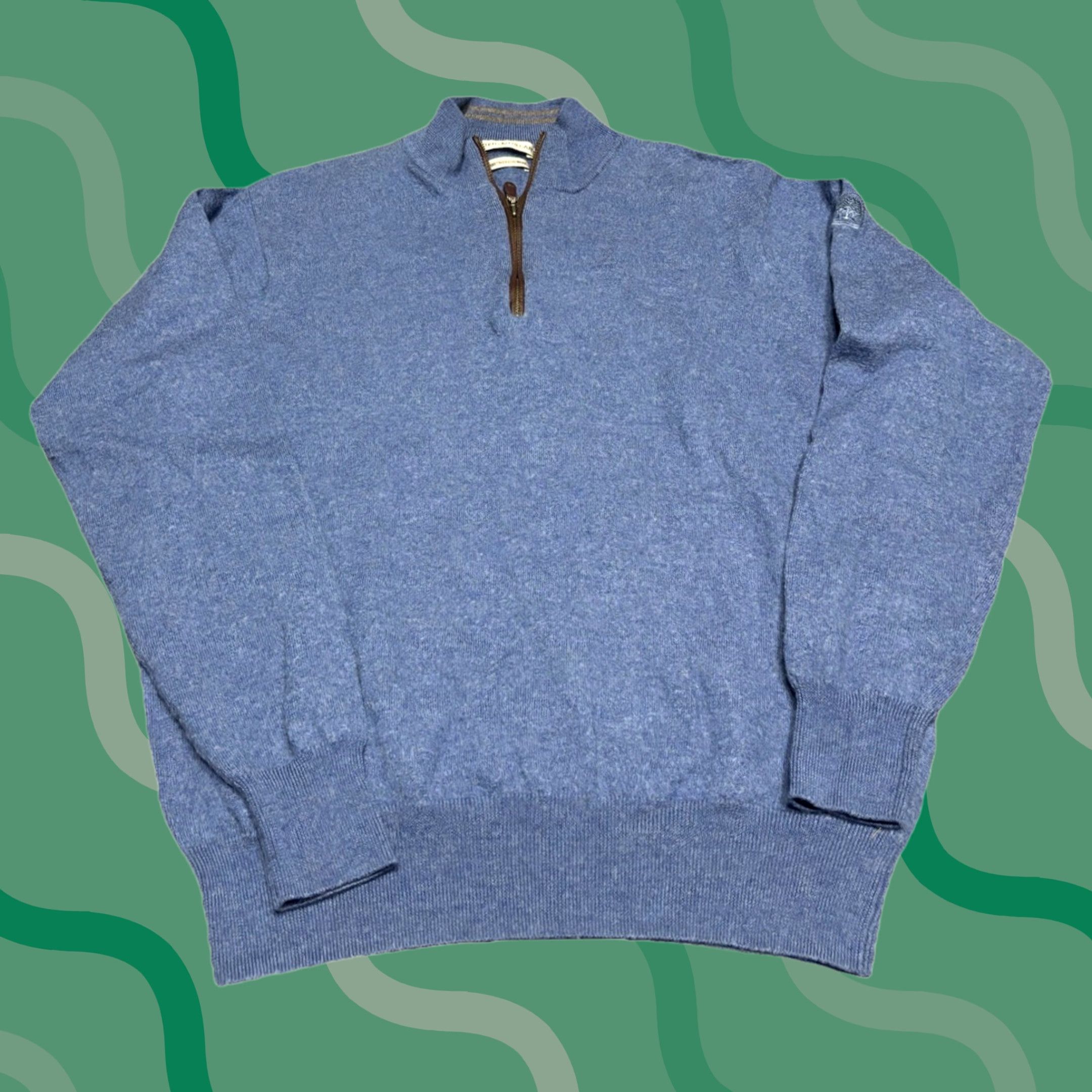 Peter Millar Peter Millar Men's L Merino Wool Silk 1/4 Zip Sweater Blue Pullover H4 Size US L / EU 52-54 / 3 - 1 Thumbnail