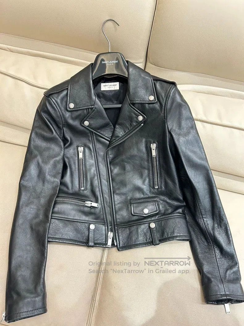 Saint Laurent Paris Saint Laurent Floral Biker Leather Jacket. Size US S / EU 44-46 / 1 - 2 Thumbnail