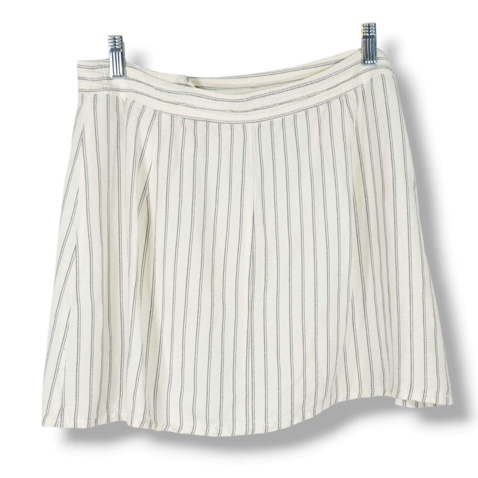 Madewell Madewell Button Front High Waist Linen Blend Mini Skirt 14 Size 36" / US 14 / IT 50 - 3 Thumbnail