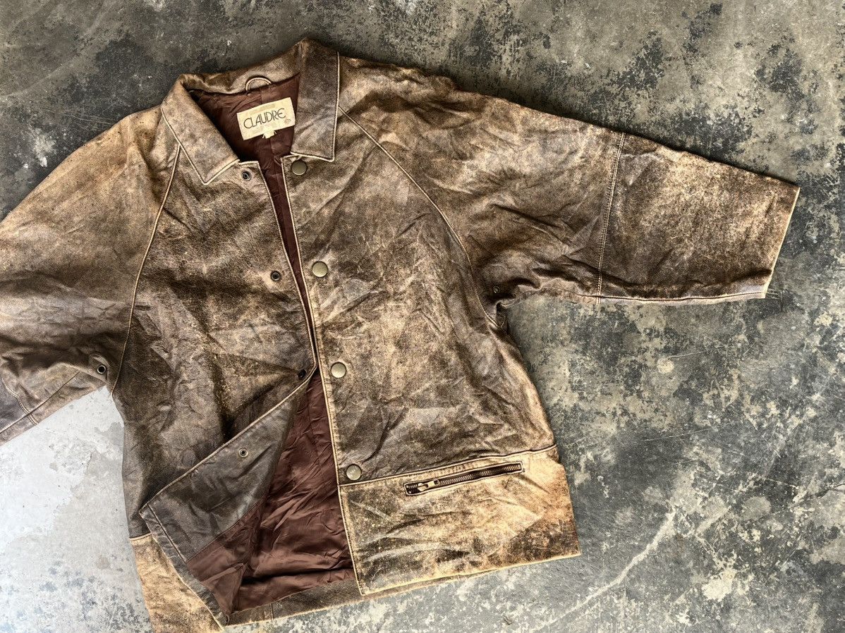 Japanese Brand Leather jacket kimono loose cut style Size US L / EU 52-54 / 3 - 8 Thumbnail