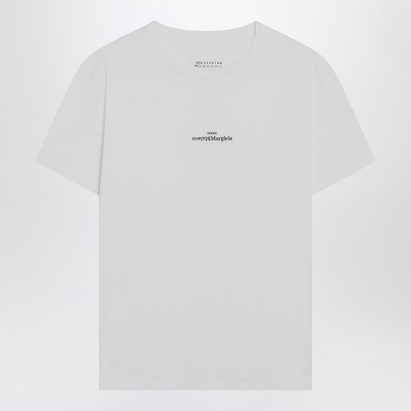 Maison Margiela White T-Shirt With Distorted Logo