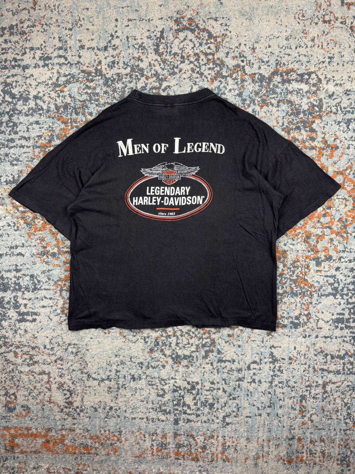 Harley Davidson × Vintage Vintage 90s Harley Davidson men of legend back print tee Size US XL / EU 56 / 4 - 1 Thumbnail