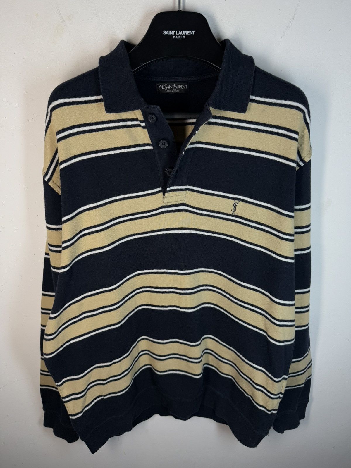 Yves Saint Laurent 90s YSL Sweatshirt 1/4 Button Up Sweater Vintage rare Size US XL / EU 56 / 4 - 16 Thumbnail