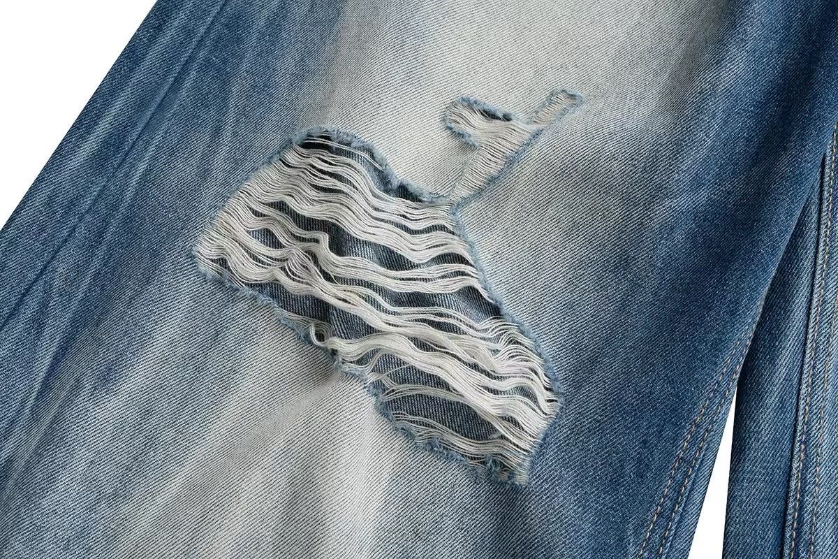 Japanese Brand × Vintage Vintage Ripped Washed Frayed Edges Baggy Jeans Size US 34 / EU 50 - 6 Thumbnail