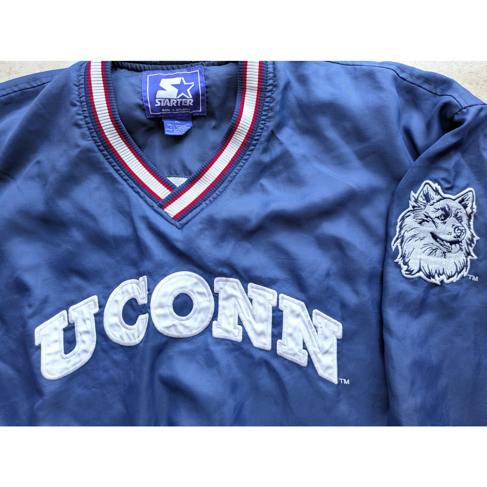 NCAA × Starter UConn Huskies 90s STARTER Pullover XL navy vtg Connecticut Size US XL / EU 56 / 4 - 1 Thumbnail