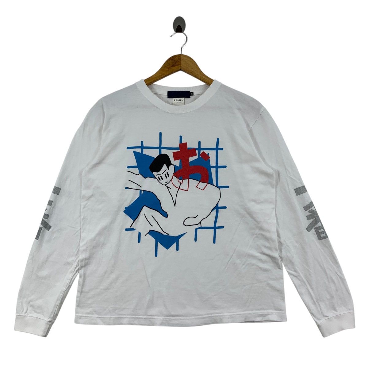 Japanese Brand BEAMS Japanese Brand T,Colliu Illustation Print White Shirt Size US M / EU 48-50 / 2 - 1 Thumbnail