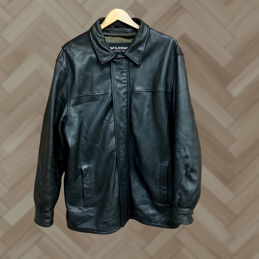 Vintage VTG Wilsons Leather Bomber Jacket Mens Black Long Sleeve Size L Size US L / EU 52-54 / 3 - 1 Thumbnail