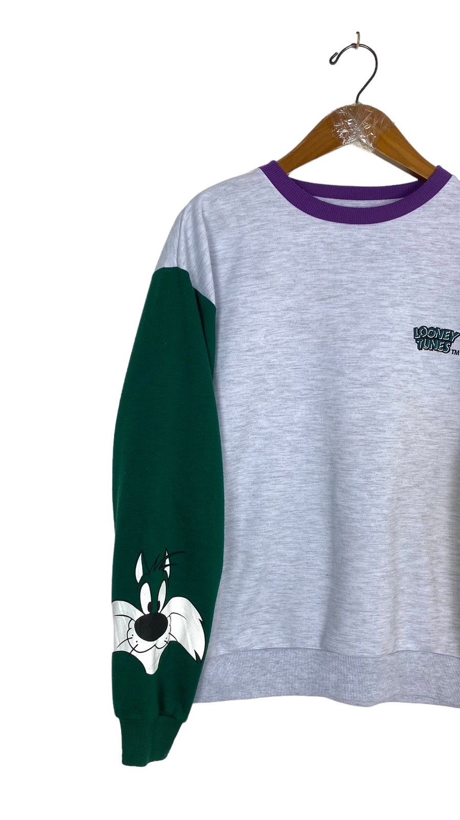 Warner Bros Rare‼️ Looney Tunes Colour Block Sweatshirt Size US S / EU 44-46 / 1 - 2 Thumbnail