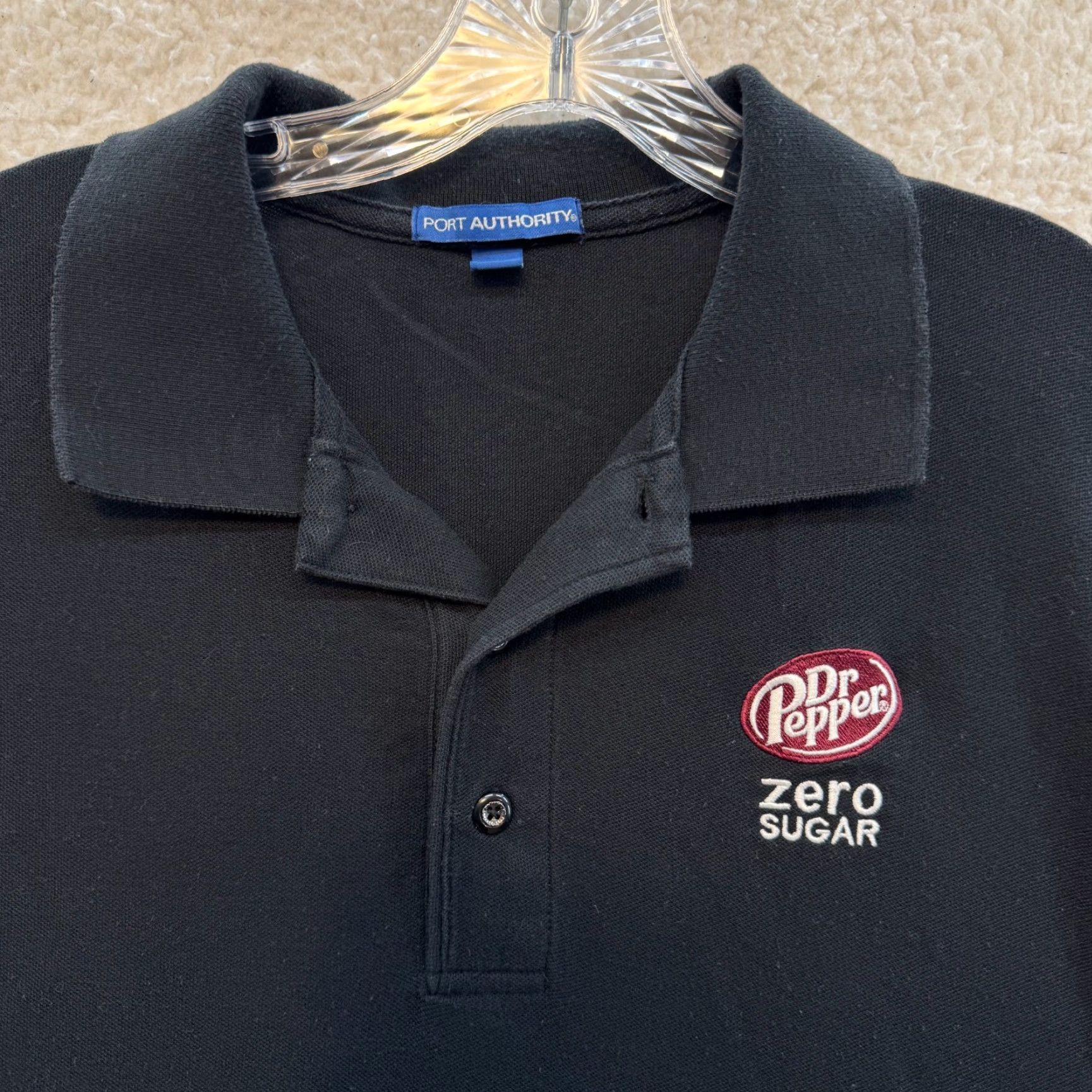 Port Authority Dr Pepper Zero Sugar Polo Shirt XL Mens Black Collared Short Sleeve Size US XL / EU 56 / 4 - 3 Thumbnail