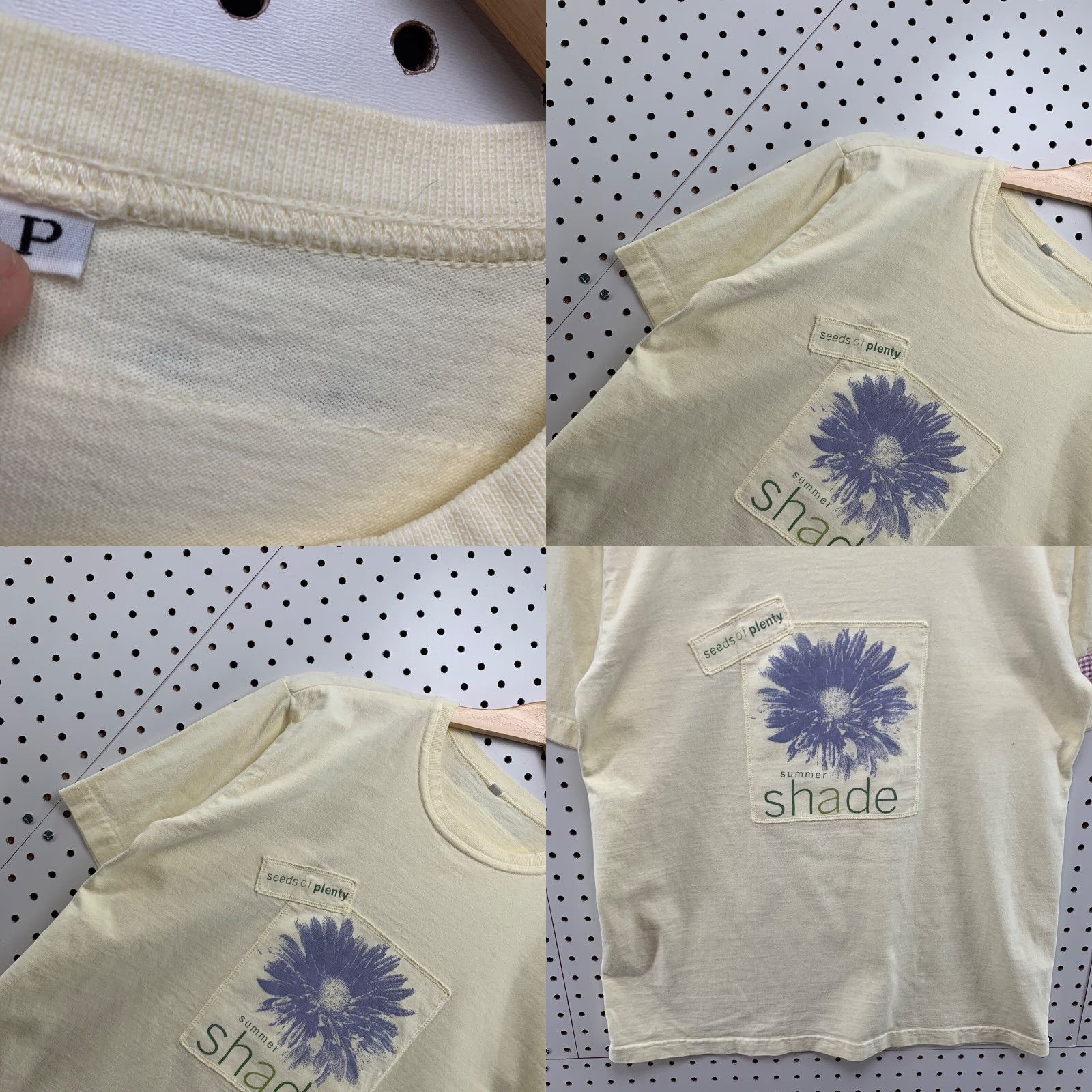Vintage VINTAGE Seeds of Plenty Summer Shade Graphic T-Shirt Adult Medium Yellow Short Sleeve Crew Neck 90s Unisex Size US 31 - 8 Thumbnail