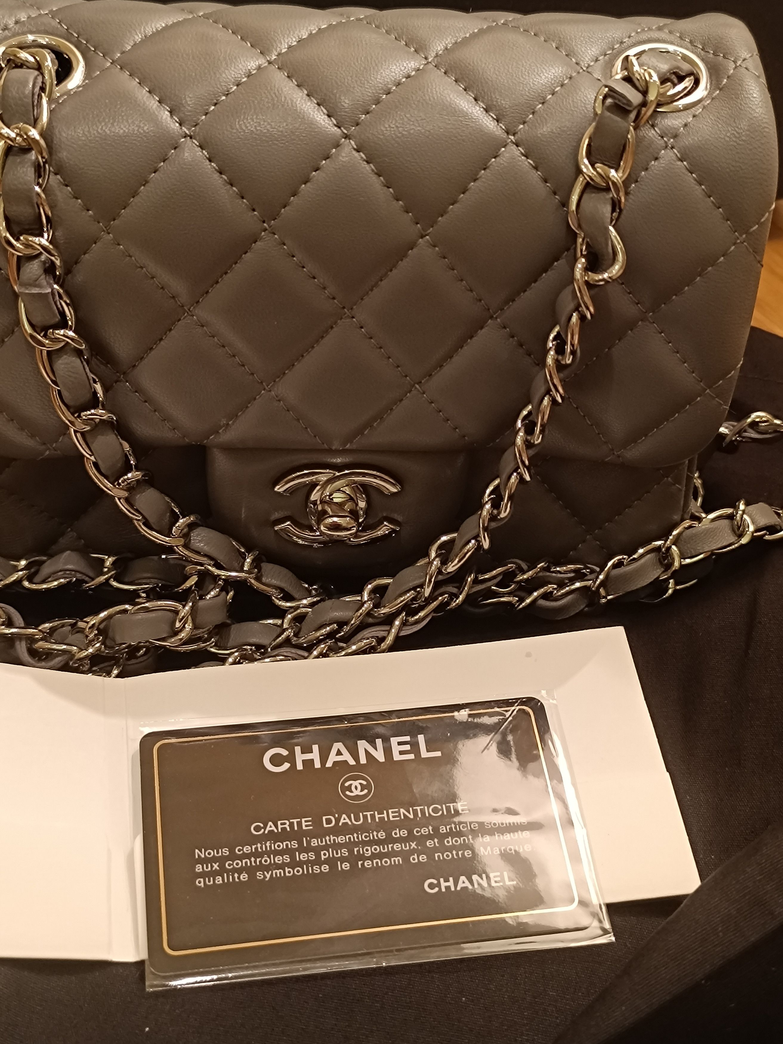 Chanel Chanel mini flap bag Grey Lambskin Size ONE SIZE - 1 Thumbnail