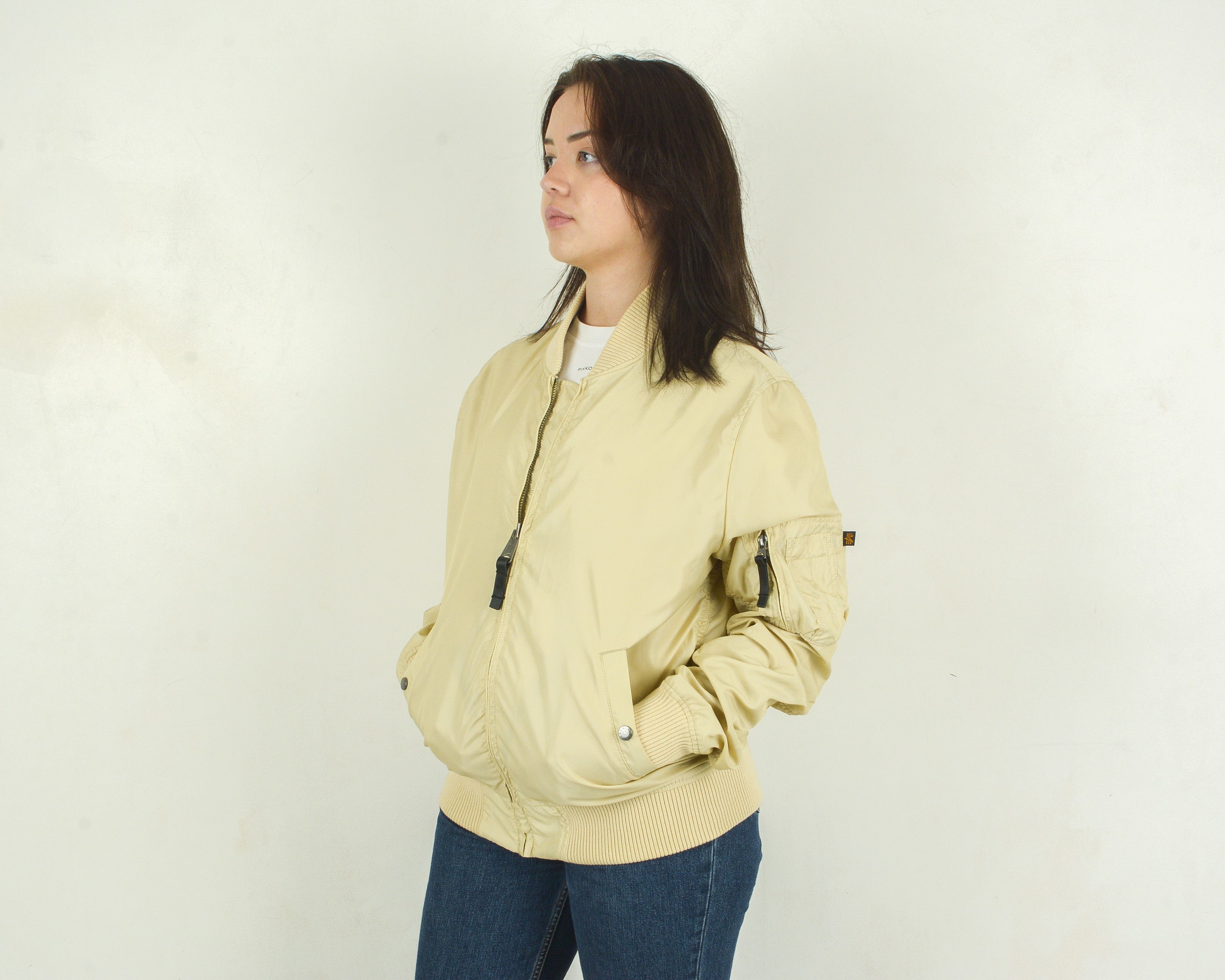 Alpha Industries × Vintage Alpha Industries MA-1 Women M Pilot Bomber Jacket Coat Size M / US 6-8 / IT 42-44 - 2 Thumbnail