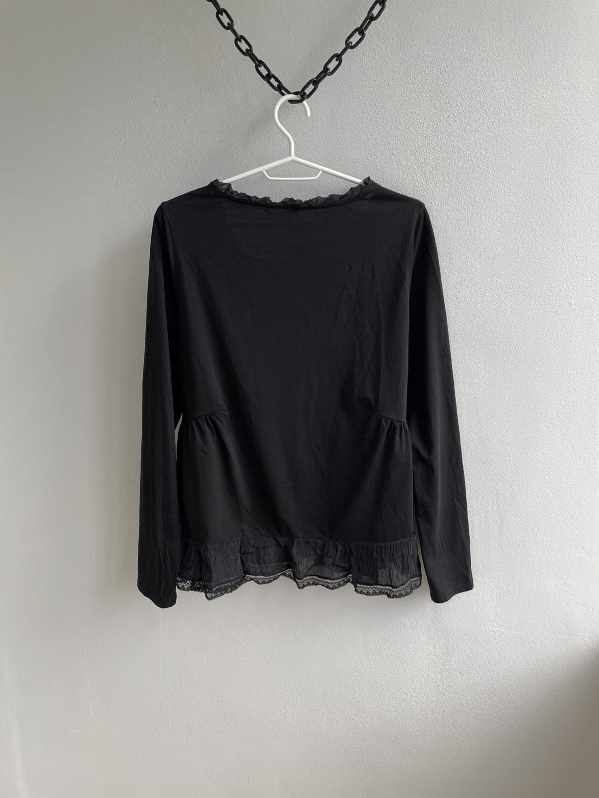 Miu Miu Miu Miu Silk & Cotton Blouse Top Black Pullover Long Sleeve Size XL / US 12-14 / IT 48-50 - 12 Thumbnail