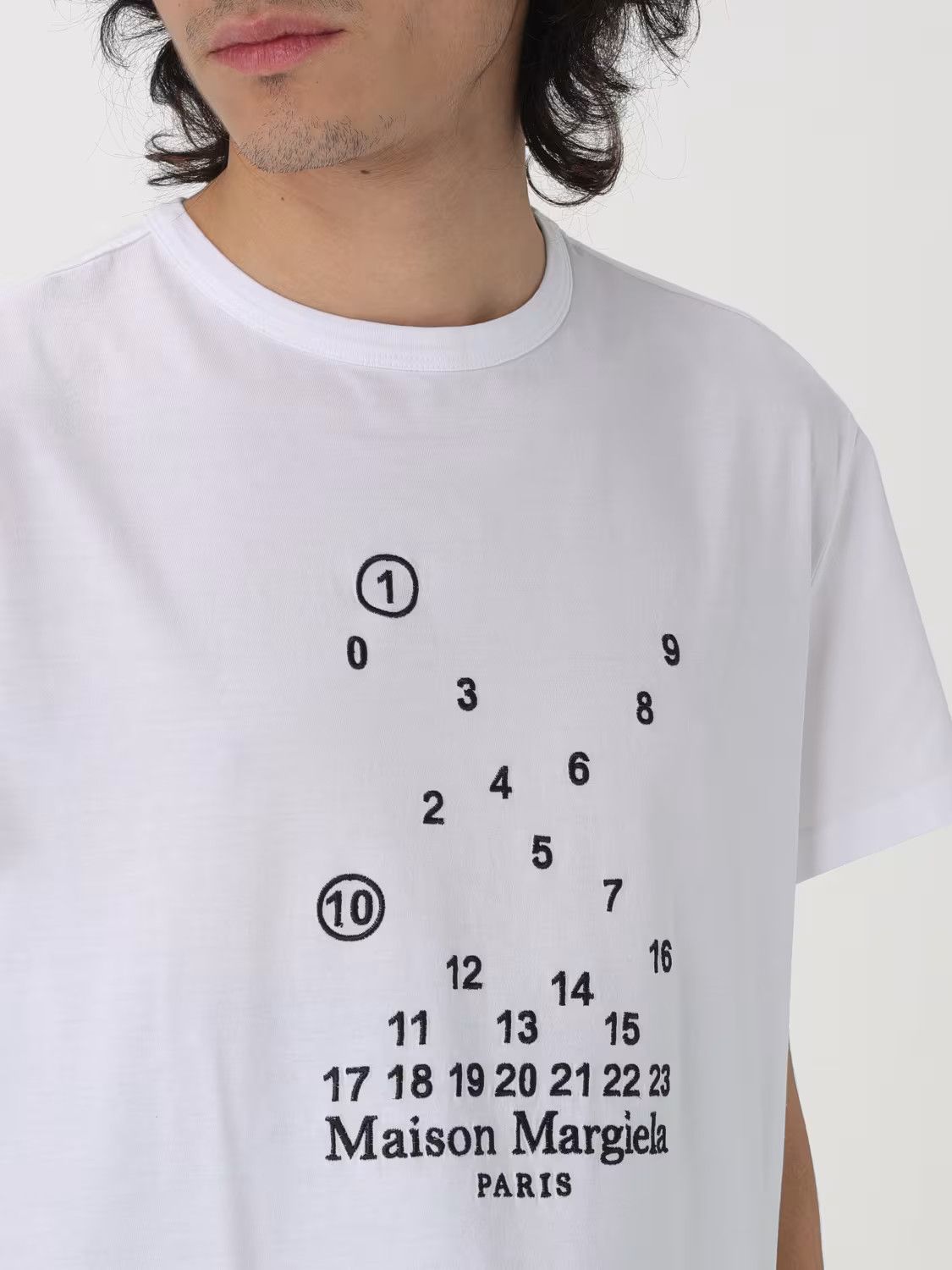 Maison Margiela oc11z0825 Numeric Logo-embroidered T-Shirt in White Size US XXL / EU 58 / 5 - 5 Thumbnail