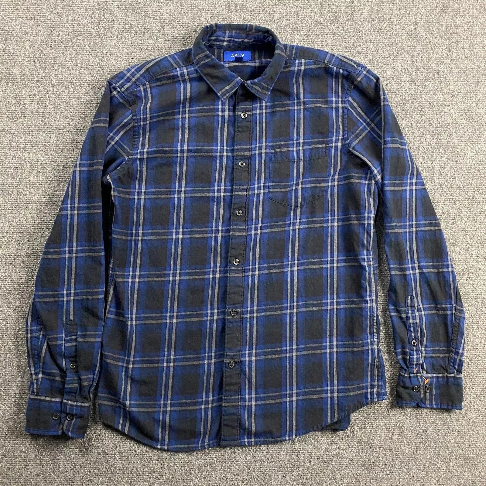 Apt. 9 Apt. 9 Flannel Shirt Men's Medium Plaid Blue Button Up Size US M / EU 48-50 / 2 - 1 Thumbnail