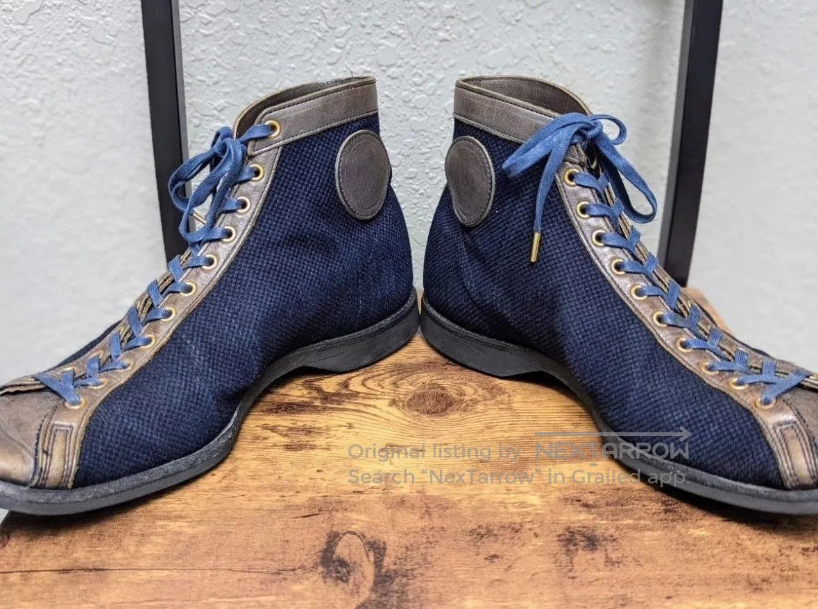 Clinch Boots CLINCH x NITEKLUB Indigo Sashiko Boxing Boots. Size US 9.5 / EU 42-43 - 6 Thumbnail
