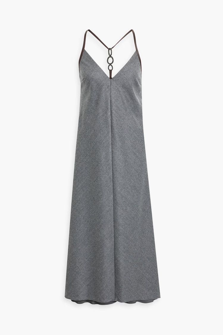 Brunello Cucinelli o1y0725 Midi Dress in Dark Gray Size M / US 6-8 / IT 42-44 - 1 Thumbnail