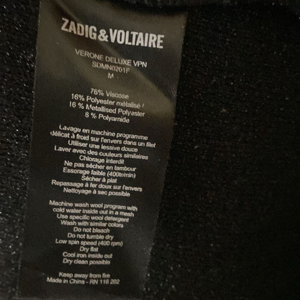 Zadig & Voltaire Zadig Voltaire Black Metallic Cardigan size medium Size M / US 6-8 / IT 42-44 - 7 Thumbnail