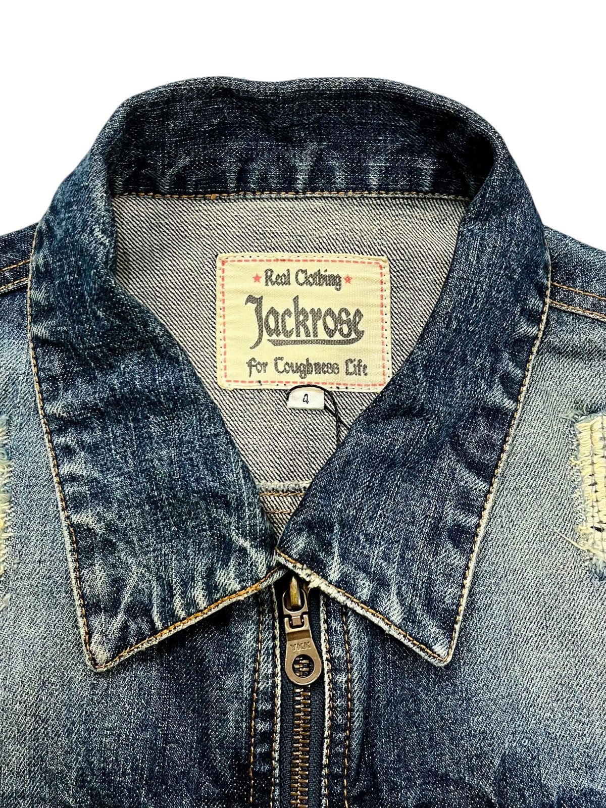 If Six Was Nine 2000s Jackrose - Crash Denim Cross Patch Jacket Size US M / EU 48-50 / 2 - 7 Thumbnail