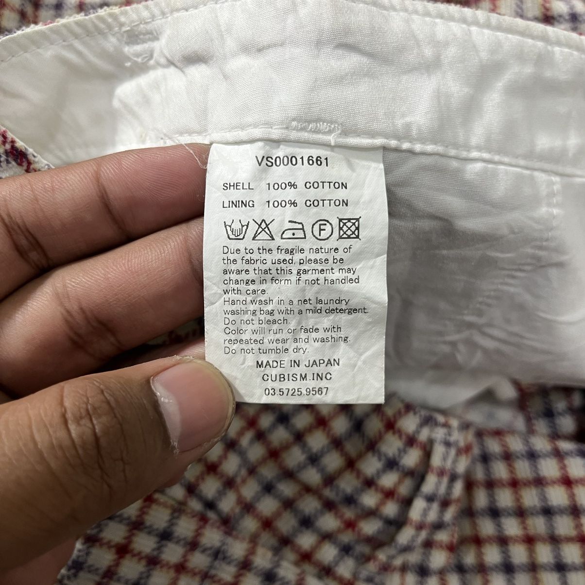 Japanese Brand Visvim - Plaid Gingham Corduroy Buckle Back Short Pant Size US 37 - 11 Thumbnail