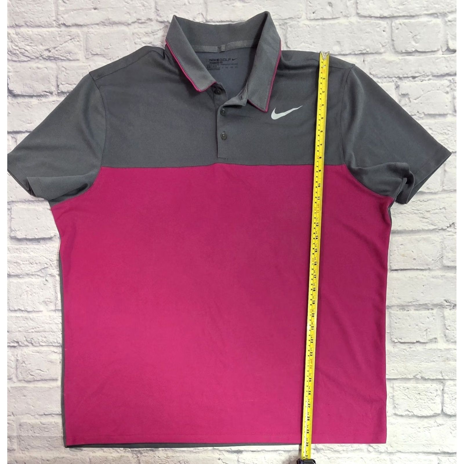Nike Nike Golf Polo Shirt Mens XXL Dri-Fit Grey Pink Standard Fit EUC Size US XXL / EU 58 / 5 - 3 Thumbnail