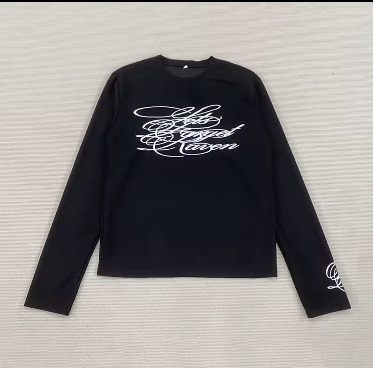 Japanese Brand Black Longsleeve Cursive Print Size US M / EU 48-50 / 2 - 1 Thumbnail