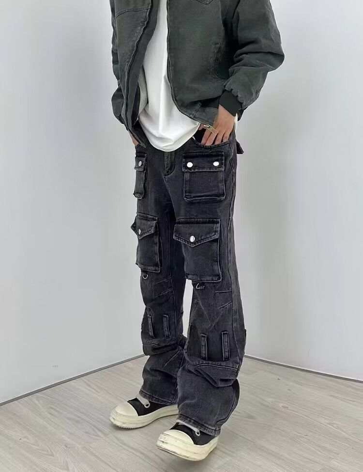Japanese Brand × Jean Vintage studded multi-pocket washed rare jeans Size US 32 / EU 48 - 4 Thumbnail