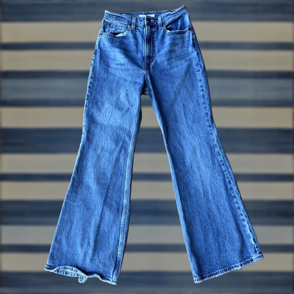 Levi's Levi's Premium 70s High Flare Jeans Women's 27x30 Blue Denim Jeans Flared Regular 5-Pocket Stretch Cotton Spandex Classic Modern Denim Size 27" / US 4 / IT 40 - 1 Thumbnail