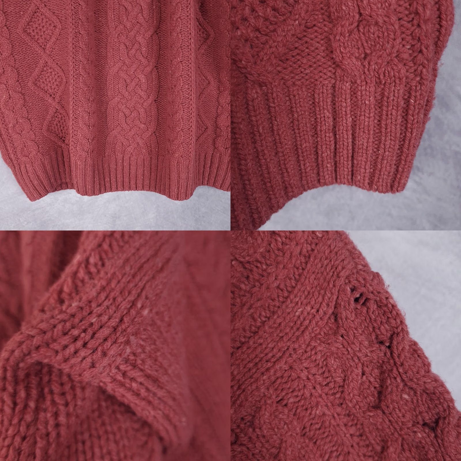 Pinko Blarney Woollen Mills Sweater Mens XL Pink Wool Fisherman Cable Knit Aran Crew Size US XL / EU 56 / 4 - 8 Thumbnail