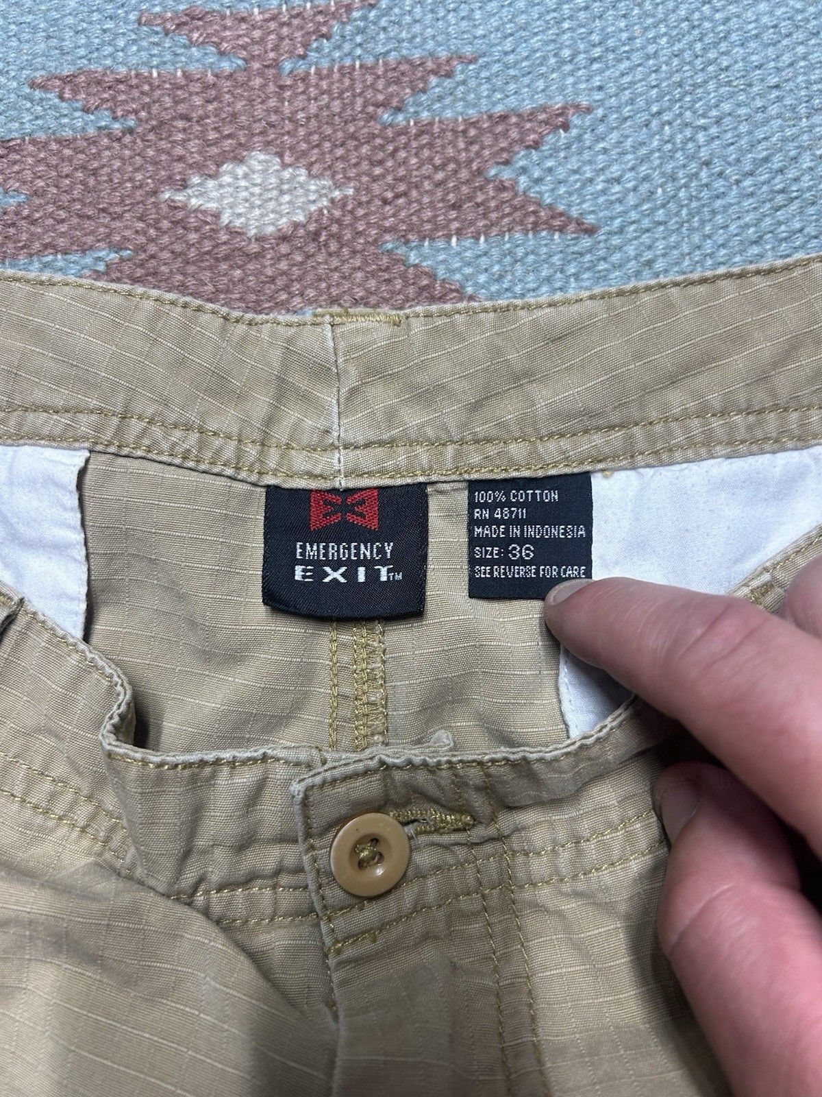 Vintage Emergency Exit lightweight cargo shorts cotton ripstop 36 Size US 36 / EU 52 - 4 Thumbnail