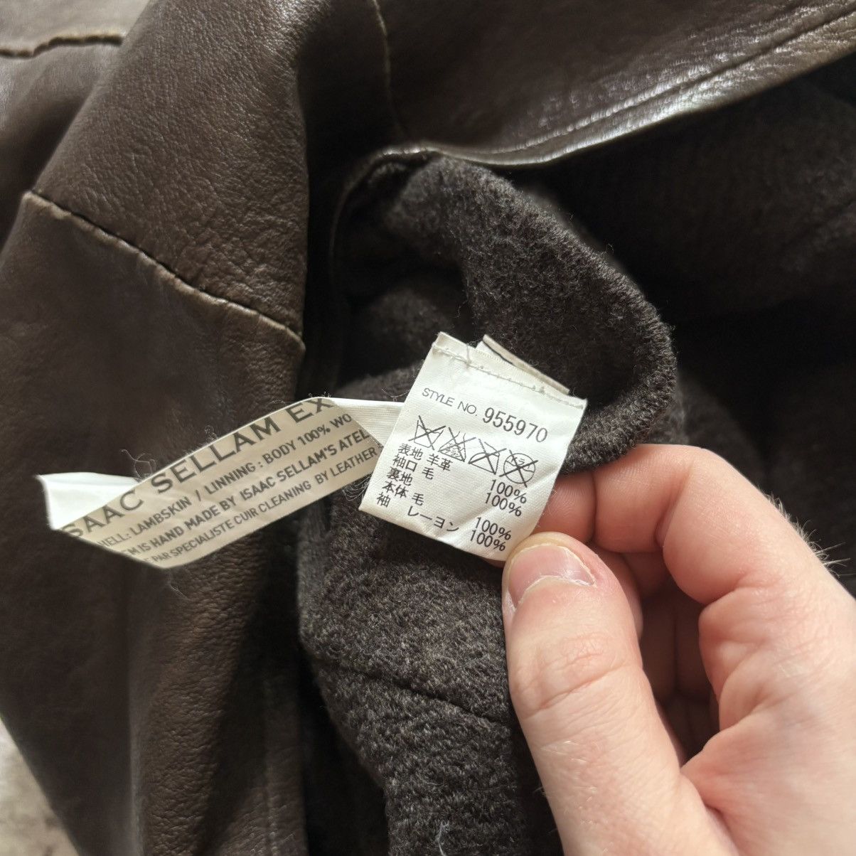 Isaac Sellam Experience Isaac Sellam Lambskin Leather Wool Layered Jacket | Size S Size US S / EU 44-46 / 1 - 12 Thumbnail