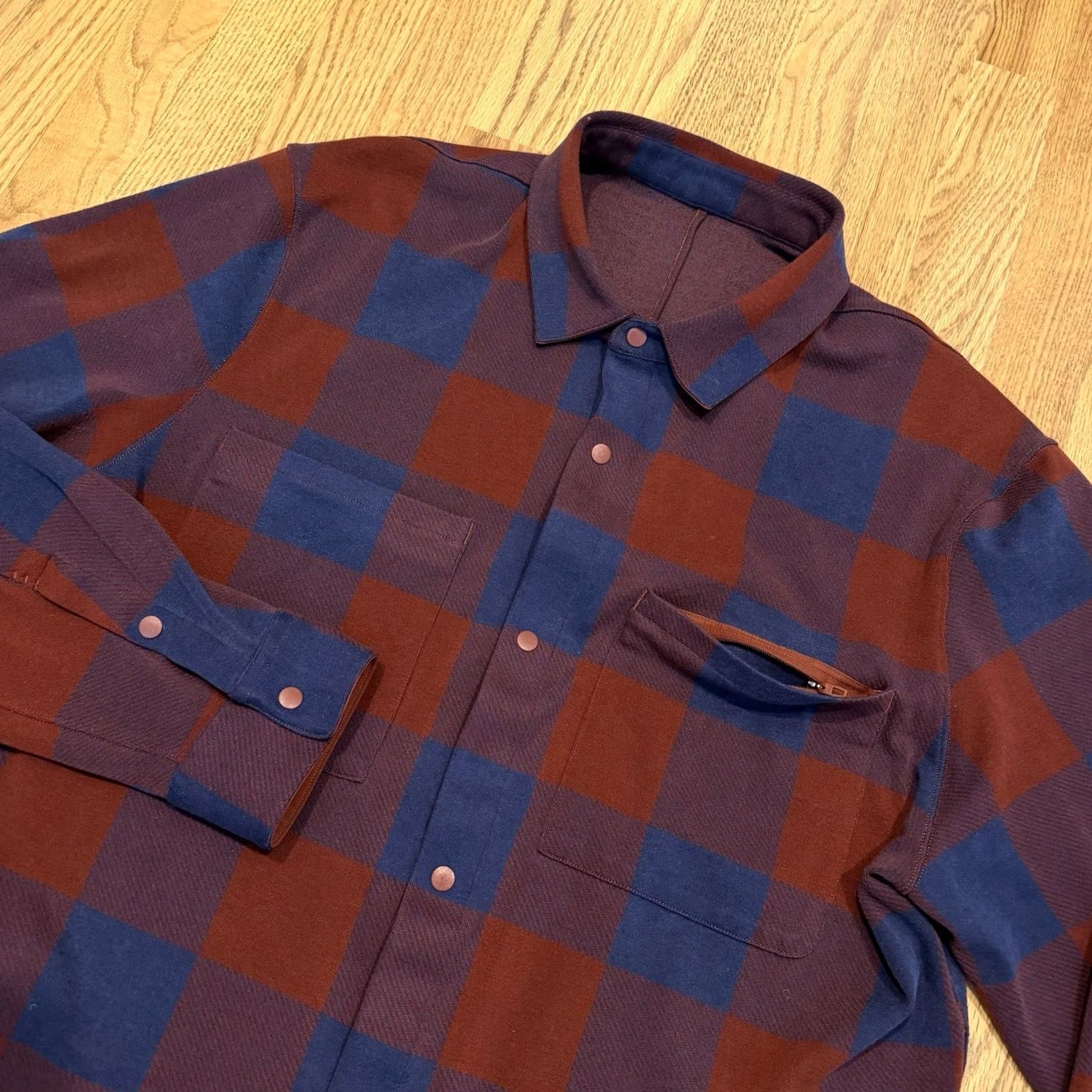 Lululemon Lululemon Overshirt Button-Up Plaid Shirt Long Sleeve Snap Men’s Large Red Blue Multicolor Size US L / EU 52-54 / 3 - 4 Thumbnail