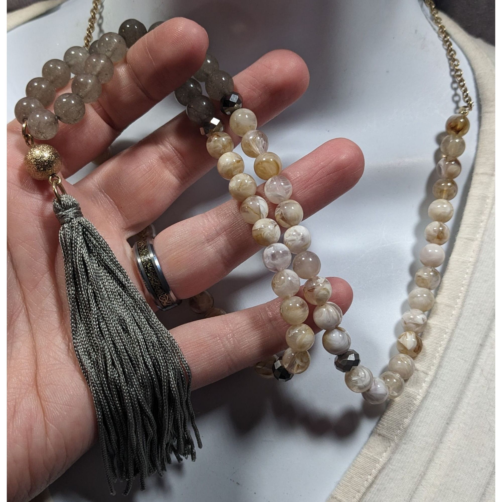 Other Boho Chic Stone And Acrylic Beaded Tassel Necklace Size ONE SIZE - 3 Thumbnail