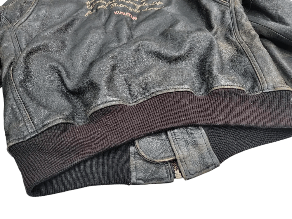 Vintage Vintage Kushitani Leather Jacket Embroided Logo Size US L / EU 52-54 / 3 - 11 Thumbnail