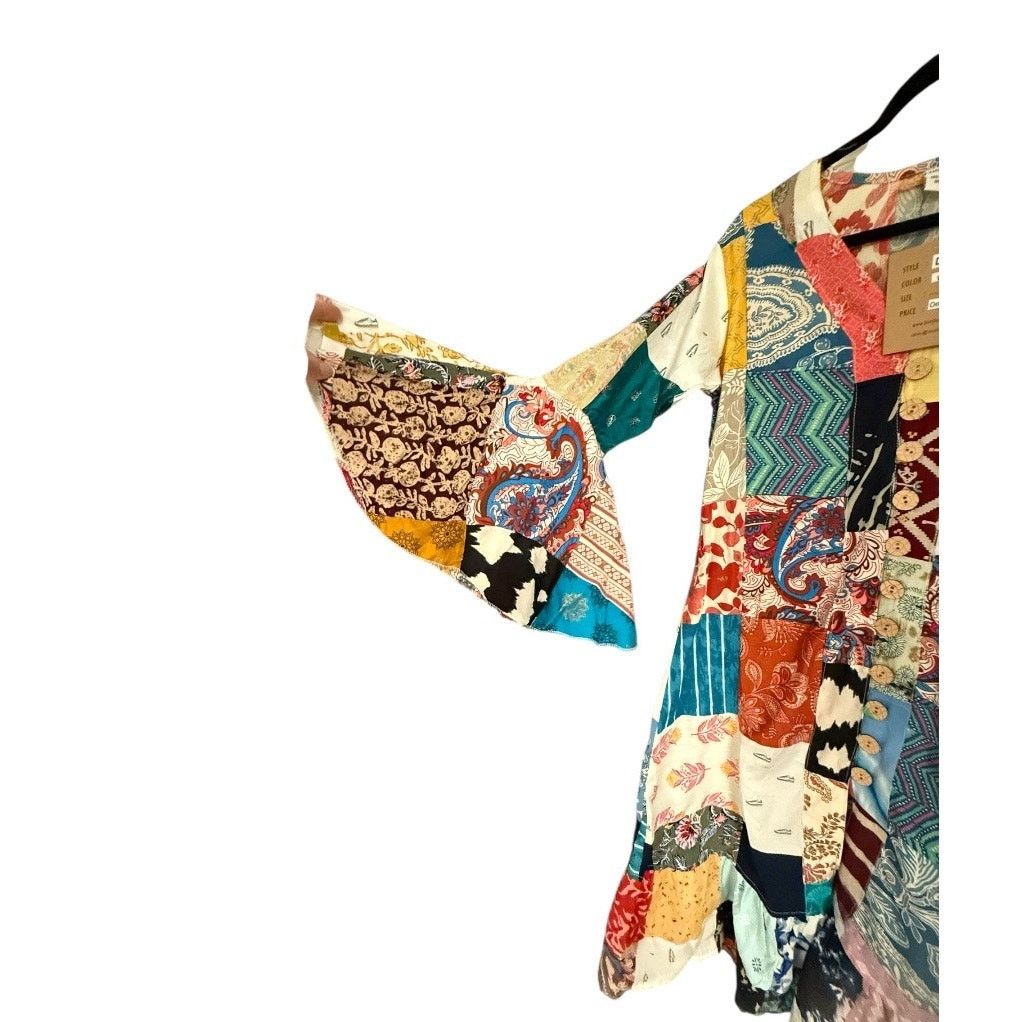 Other Ashley Taylor Boho Patchwork Cotton Dress NWT Size ONE SIZE - 3 Thumbnail