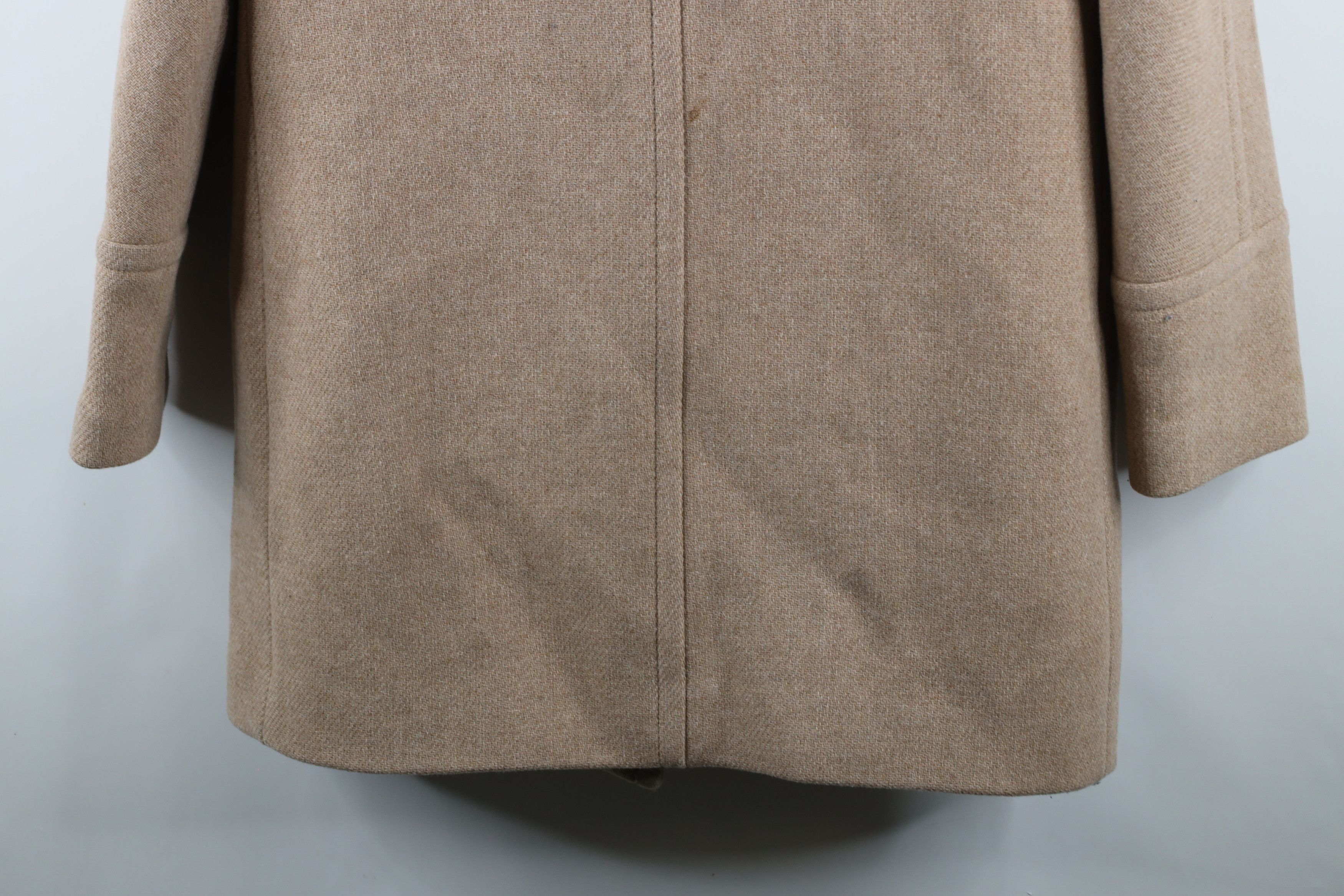 J.Crew × Vintage J Crew Cloth Nello Gori Cocoon Wool Coat Jacket Beige Size XL / US 12-14 / IT 48-50 - 16 Thumbnail