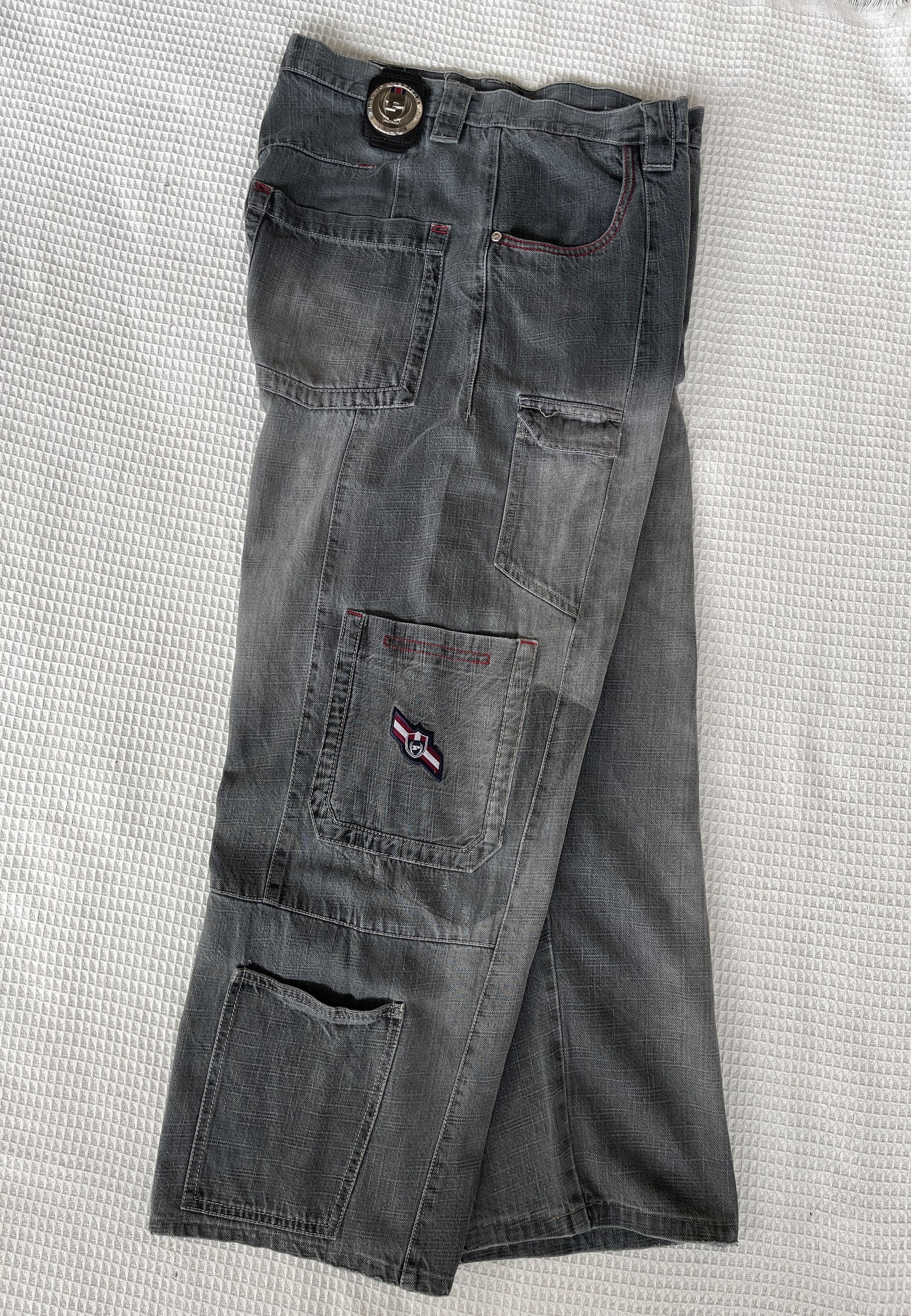 Phat Farm Vintage 90s🔥Phat Farm🔥Platform boots 9 Pockets Baggy Jeans Size US 34 / EU 50 - 3 Thumbnail