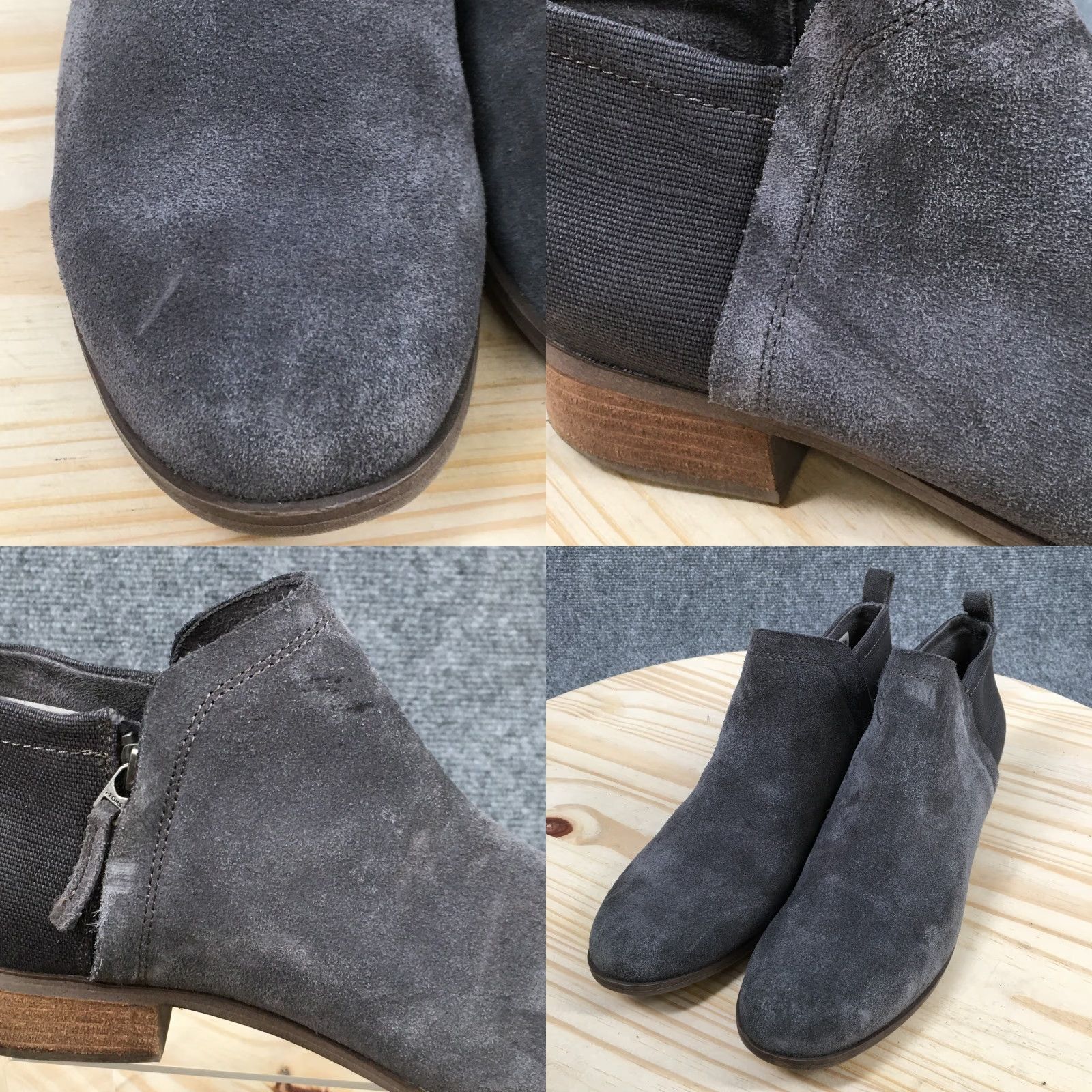 Toms TOMS Boots Womens 8 Gray Deia Ankle Booties Suede Heels Zip Casual Boots Gray 8 Shoes Women Modern Classic Size US 8 / IT 38 - 9 Thumbnail